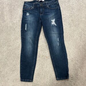 Eunina Dark Blue Distressed Skinny Jeans